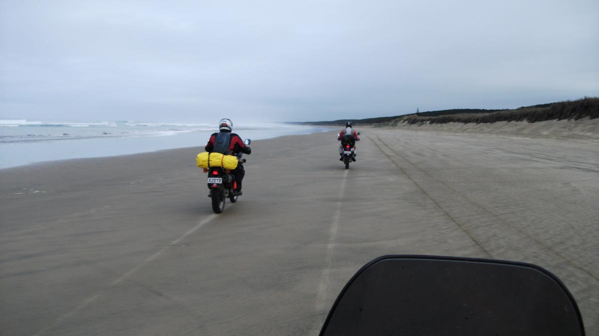 Riding up 90 Mile Beach