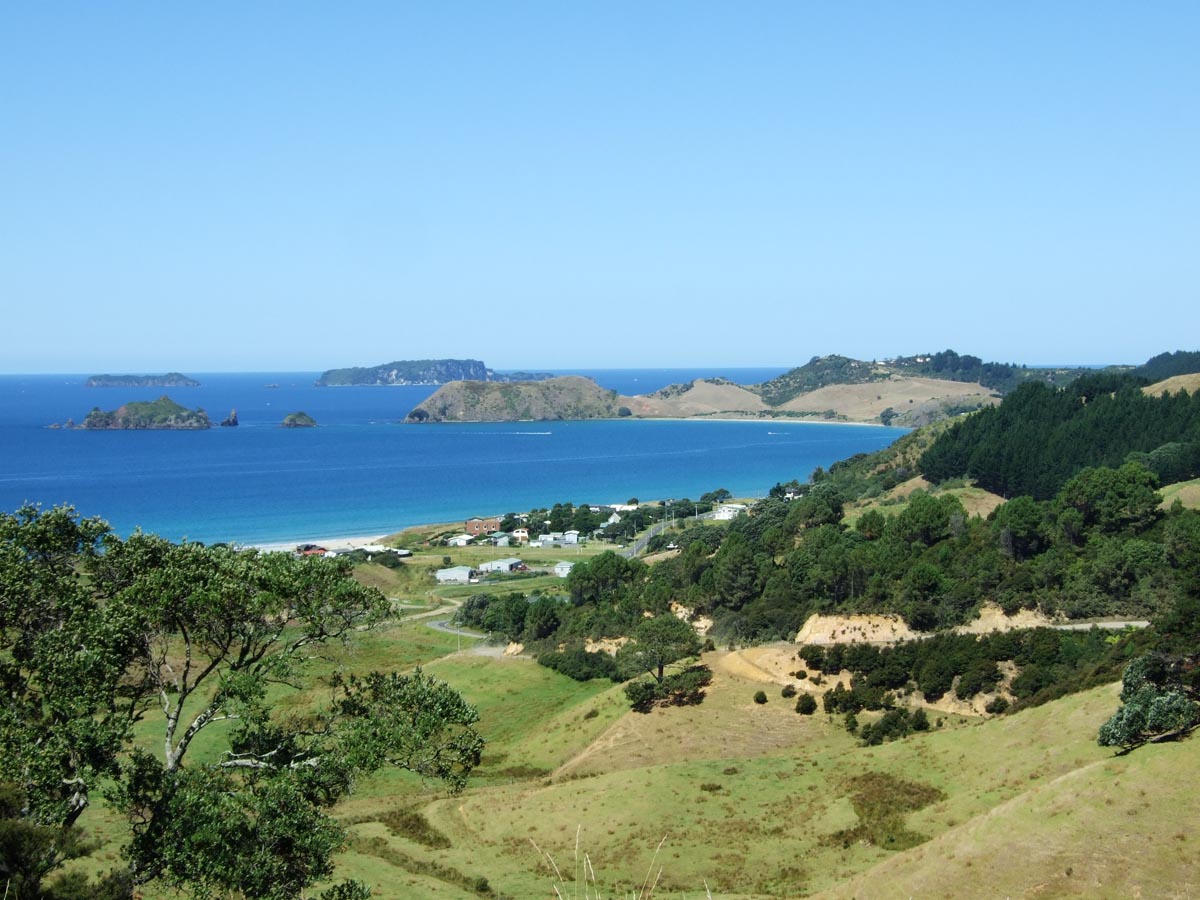 Looking down at Opito Bay