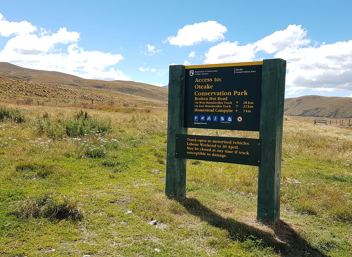 Track directions on East Manuherikia Track