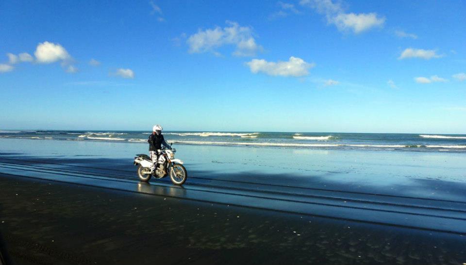 She Wolf riding Muriwai Beach
