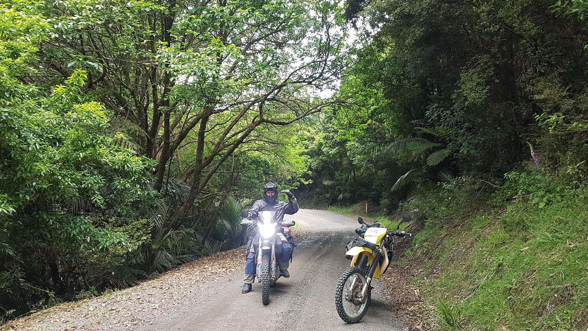 Happy riders on Paponga Road