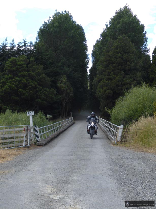 Crossing a bridge on the Waiohoki Valley Loop