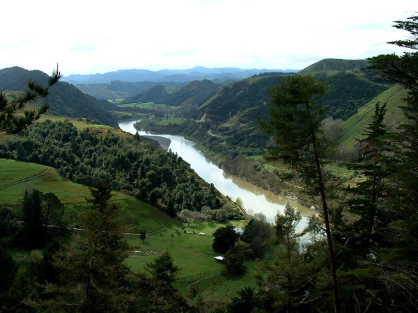 Looking up the Whanganui River Valley near the South End of the road